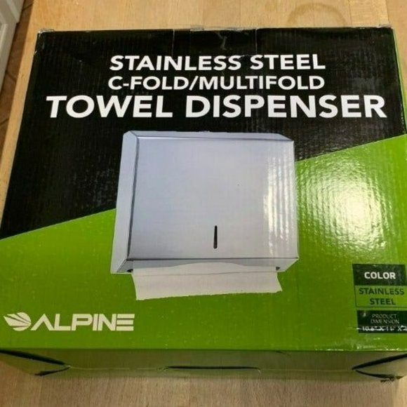 Alpine Towel Dispenser - Multifold/C-Fold - Stainless Steel W/ Brushed Finish - Picture 1 of 7